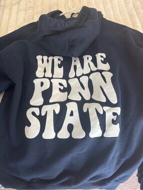 Penn State Navy Blue Hoodie with White Lettering great condition worn few times
